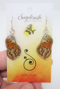 Checkerspot Butterfly Resin Earrings