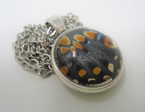 Eastern Black Swallowtail Double Sided Pendant Necklace