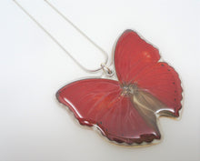 Blood Red Glider Butterfly Resin Necklace