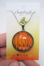 Fire Orange Tip Buttefly Pendant Necklace