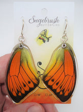 Fire Orange Tip Butterfly Resin Earrings