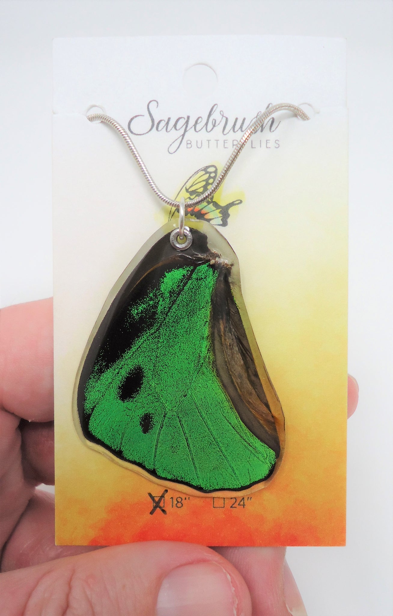 Green Butterfly Pendant Necklace - Furxotic