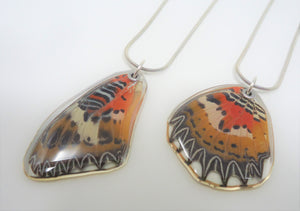 Malay Lacewing Butterfly Resin Wing Necklace