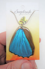 Blue Morpho Butterfly Resin Wing Necklace