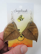 Orange Oak Leaf Butterfly Resin Earrings