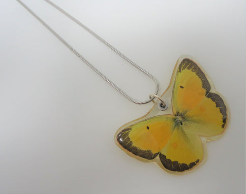 Sulphur Butterfly Resin Necklace