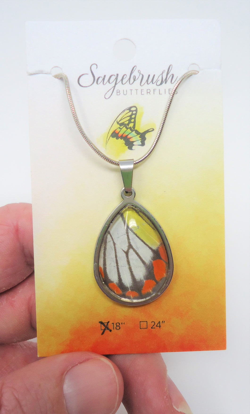 Painted Jezebel Butterfly Pendant Necklace - Hyparete