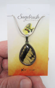 Two Tailed Swallowtail Pendant Necklace