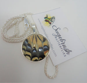 Two Tailed Swallowtail Sterling Silver Pendant Necklace