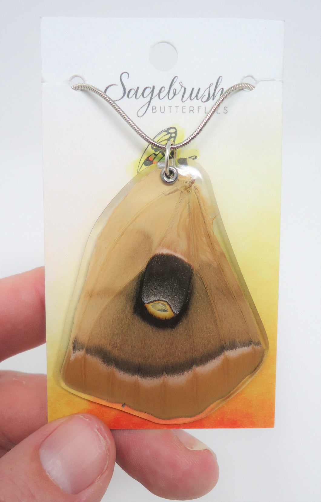 Polyphemus Moth Resin Wing Necklace